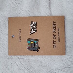 Out of Print Book Truck Set of 2 Brooches/Pins, New With Tags